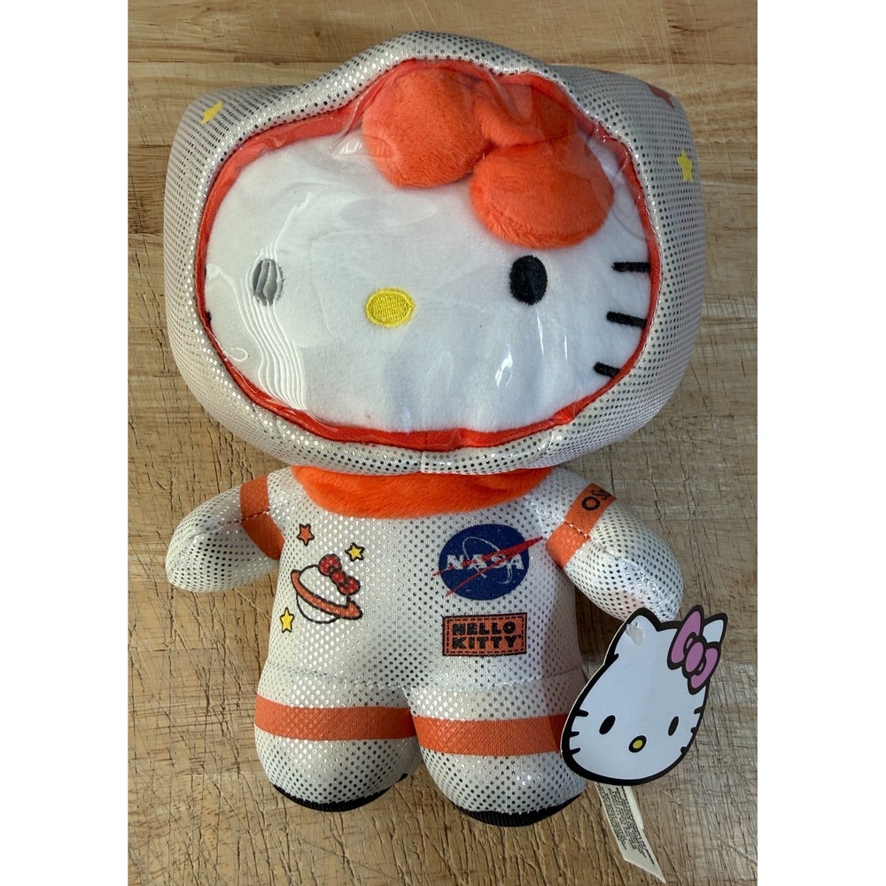 NEW Sanrio Orange White Hello Kitty NASA Astronaut Plush Trinket
